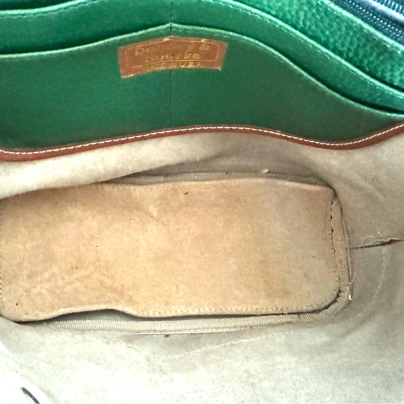 Vintage Green Dooney & Bourke All Weather Leather Satchel Handbag Matching Walle - Picture 11 of 11